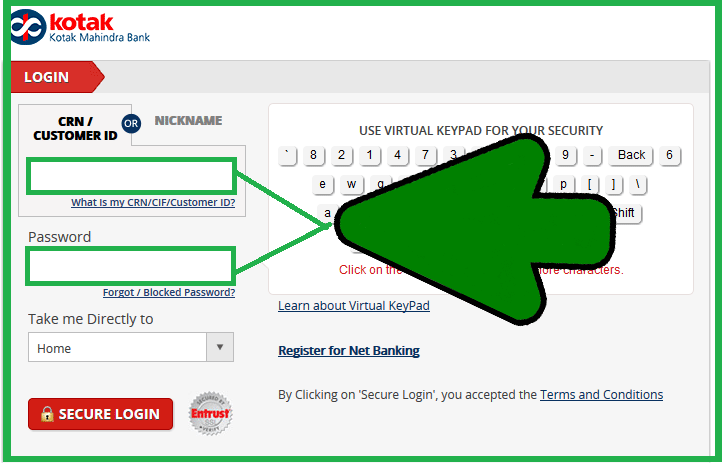 how to online banking Kotak Bank